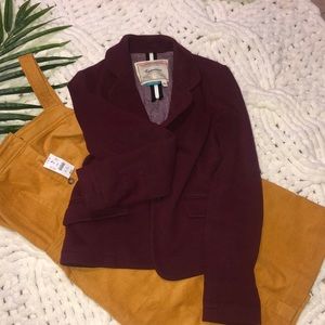 Cartonnier by Anthropology Maroon blazer